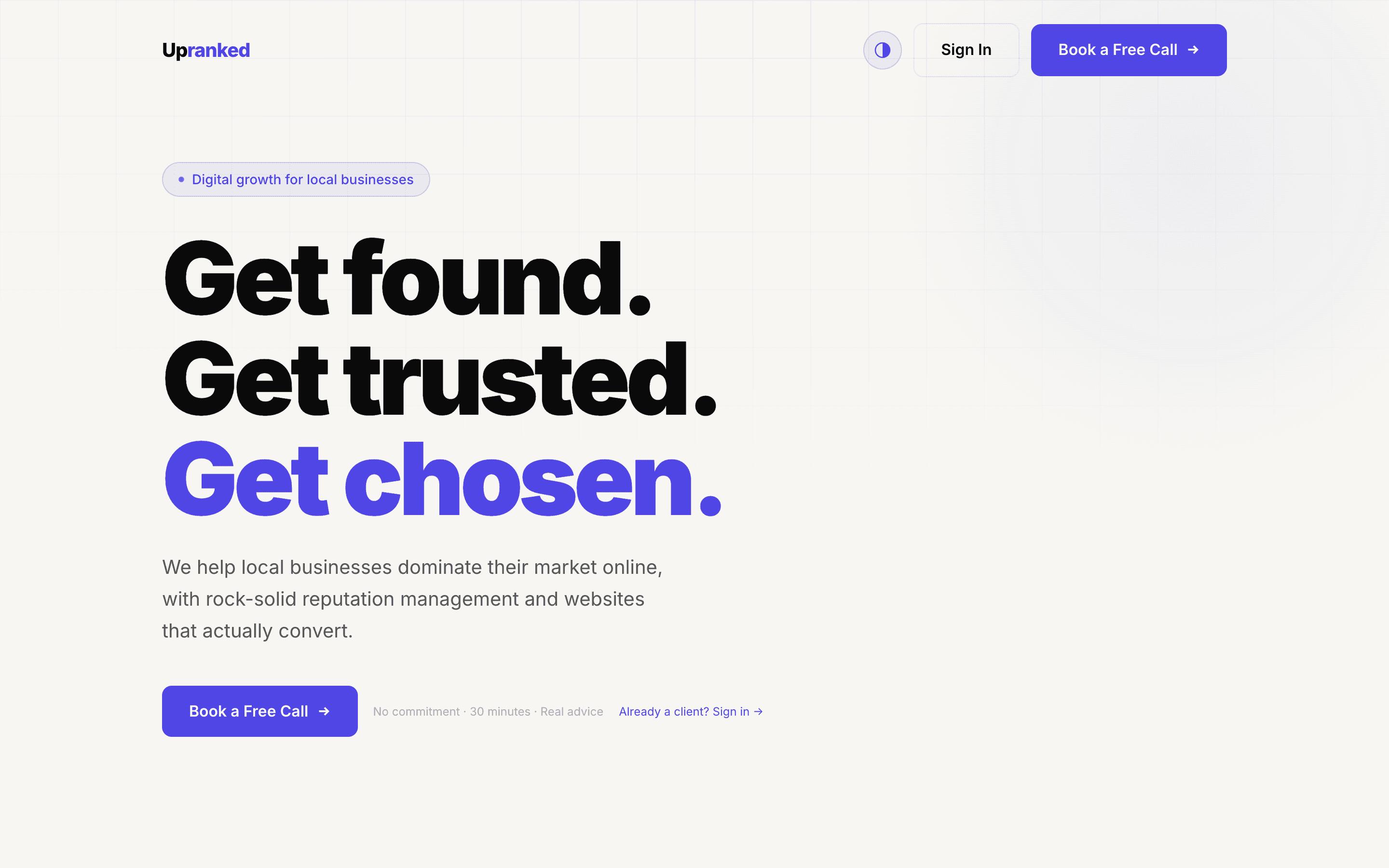 Upranked landing page for HVAC review collection