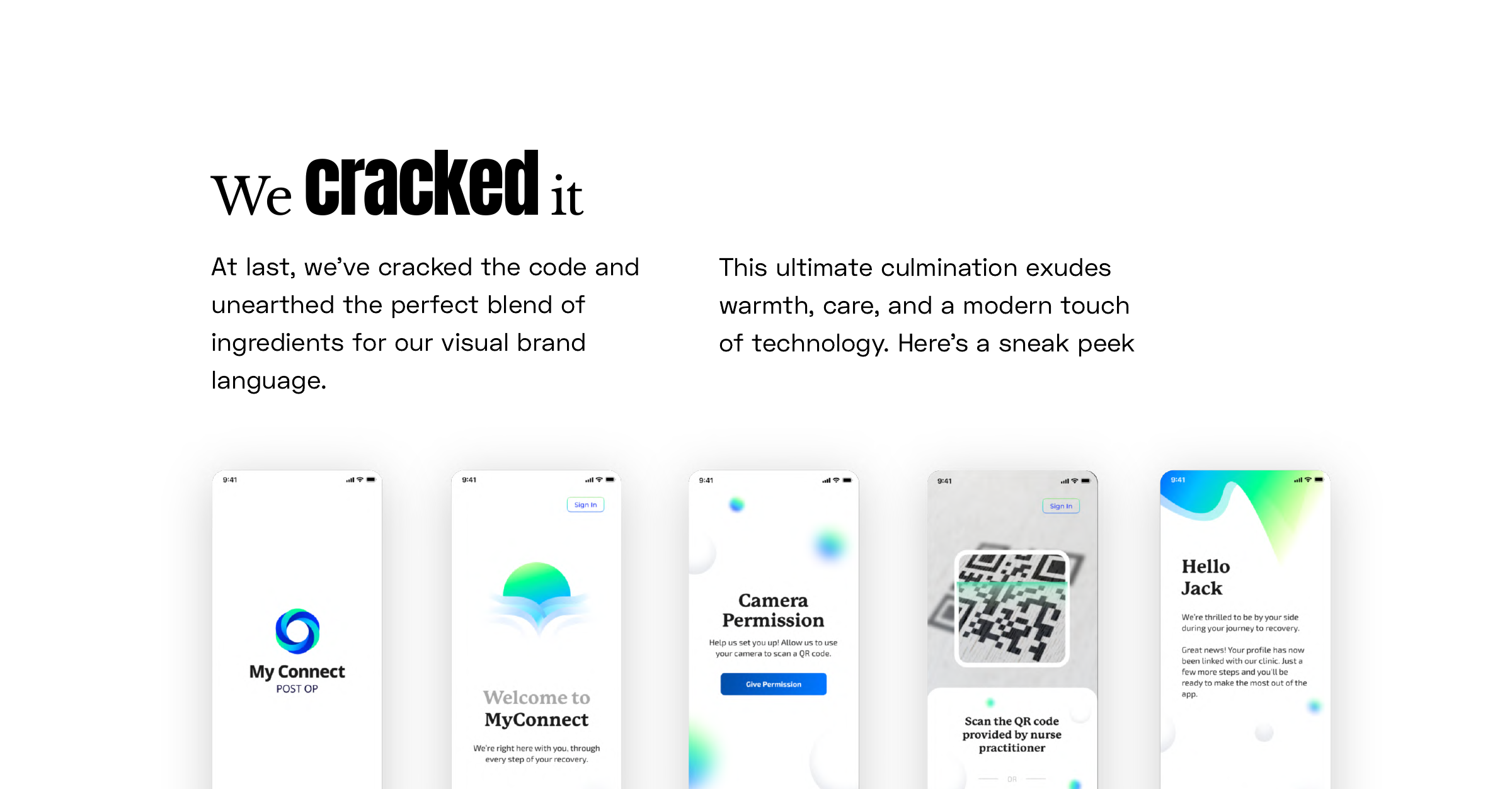 The patient app: onboarding and visual brand language